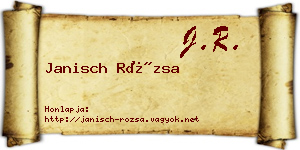 Janisch Rózsa névjegykártya